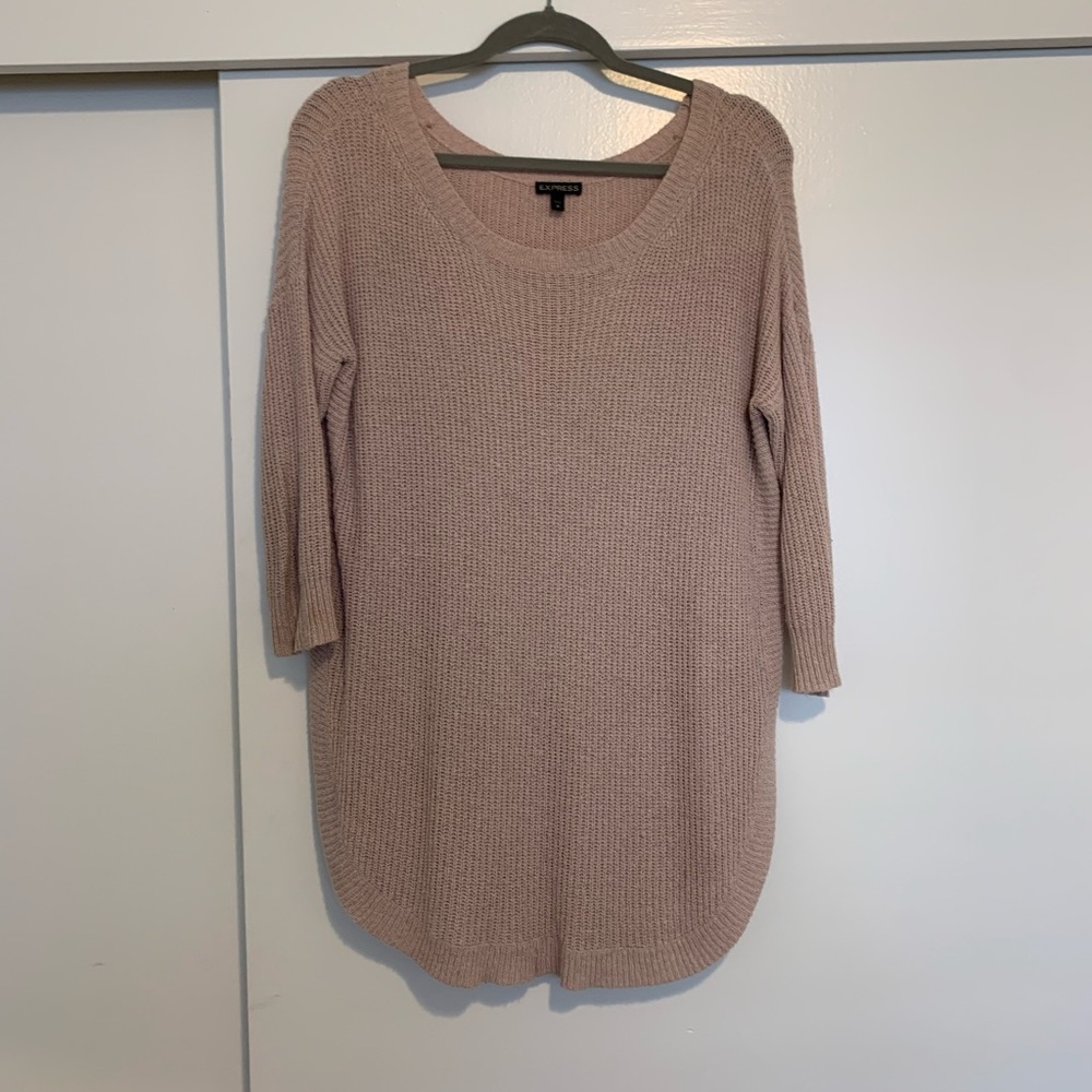 Express light pink quarter length sweater